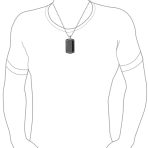 CZ Edge Black Dog Tag Pendant Necklace for Men Stainless Steel 24" Bead Chain - Image 4