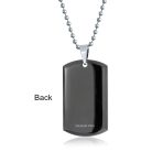 CZ Edge Black Dog Tag Pendant Necklace for Men Stainless Steel 24" Bead Chain - Image 5