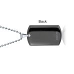 CZ Edge Black Dog Tag Pendant Necklace for Men Stainless Steel 24" Bead Chain - Image 6