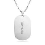Men's Freemason Dog Tag Pendant Necklace Masonic Compass Black Blue Silver Tone Stainless Steel - Image 3