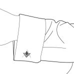 Shield Round Freemasons Compass Symbol Shirt Cufflink for Men Blue Black Enamel - Image 5