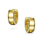 Simple Polished Black Rose Gold Plated Huggie Hoop Earring - Image 5
