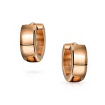 Simple Polished Black Rose Gold Plated Huggie Hoop Earring - Image 8