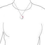 Heart Pink Ribbon Breast Cancer Survivor Pendant Necklace Silver Stainless Steel - Image 5