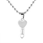 I Love You Words Puzzle Heart Key Pendant Couples Necklace Stainless Steel - Image 2