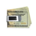 Two Tone Black Enamel Money Clip Card Holder for Men - Stainless Steel Gift - Image 3