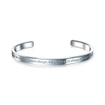 Inspirational Religious Message Serenity Prayer Cuff Bracelet Stainless Steel