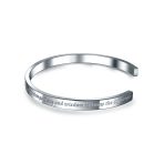 Inspirational Religious Message Serenity Prayer Cuff Bracelet Stainless Steel - Image 3