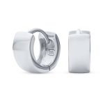 Simple Basic Wide Huggie Hoop Earrings Rose Gold Plated Sterling Silver