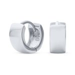 Simple Basic Wide Huggie Hoop Earrings Rose Gold Plated Sterling Silver