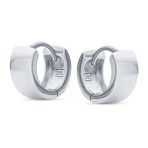 Simple Basic Wide Huggie Hoop Earrings Rose Gold Plated Sterling Silver - Image 4