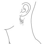 Trendy Moon Stars Dangling Charm Crescent Large Hoop Stud Earrings - Image 4