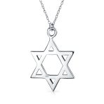 Classic Star of David Pendant Necklace Sterling Silver - Image 2