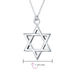 Classic Star of David Pendant Necklace Sterling Silver - Image 4