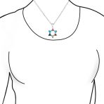 Modern CZ Star of David Pendant Necklace Sterling Silver - Image 3