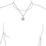 Vintage Style Keepsake Pave CZ Aromatherapy & Photo Round Star Shape Locket Pendant Necklace Sterling Silver - Image 4