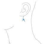 Nautical Starfish Dangle Gemstone Earrings with Opal Inlay in Sterling Silver - Image 5