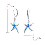 Nautical Starfish Dangle Gemstone Earrings with Opal Inlay in Sterling Silver - Image 7