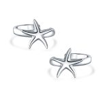 Nautical Starfish Cartilage Ear Cuffs Wrap Helix Earrings .925 Sterling Silver