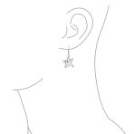 Iridescent Created Opal Inlay Starfish Dangle Drop Earrings - Image 6