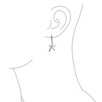 Nautical Starfish Dangle Gemstone Earrings with Opal Inlay in Sterling Silver - Image 6
