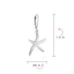 Nautical Starfish Dangle Gemstone Earrings with Opal Inlay in Sterling Silver - Image 8