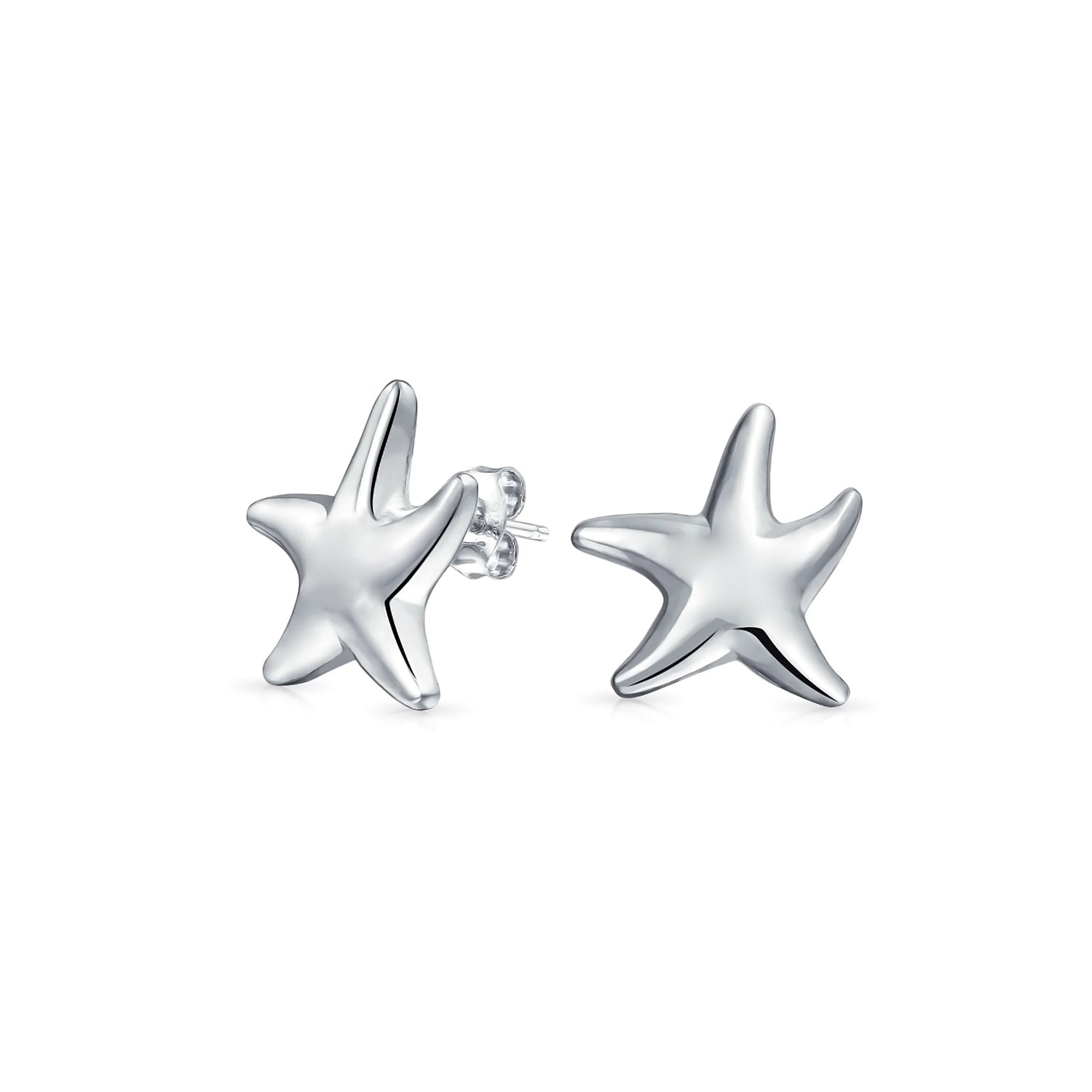 starfish_silver_stud_sterling_earrings_m1258-az_1 Hawaii Ocean Starfish Stud Earrings in Sterling Silver - Tropical Beach Jewelry - Image 1
