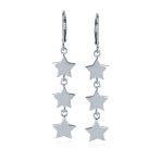 American Patriotic Celestial Star Dangle Earrings  Sterling Silver French Wire - Image 2