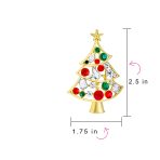 Sparkling Crystal Christmas Tree Brooche Pin Red Green White Gold Plated - Image 2