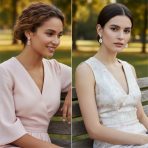 Set of 2 Bridal Pink & Clear CZ Dangle Chandelier Earrings Rose Gold Plated - Image 2