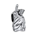 Statue Of Liberty Charm Bead Sterling Silver for Bracelet Travel Souvenir