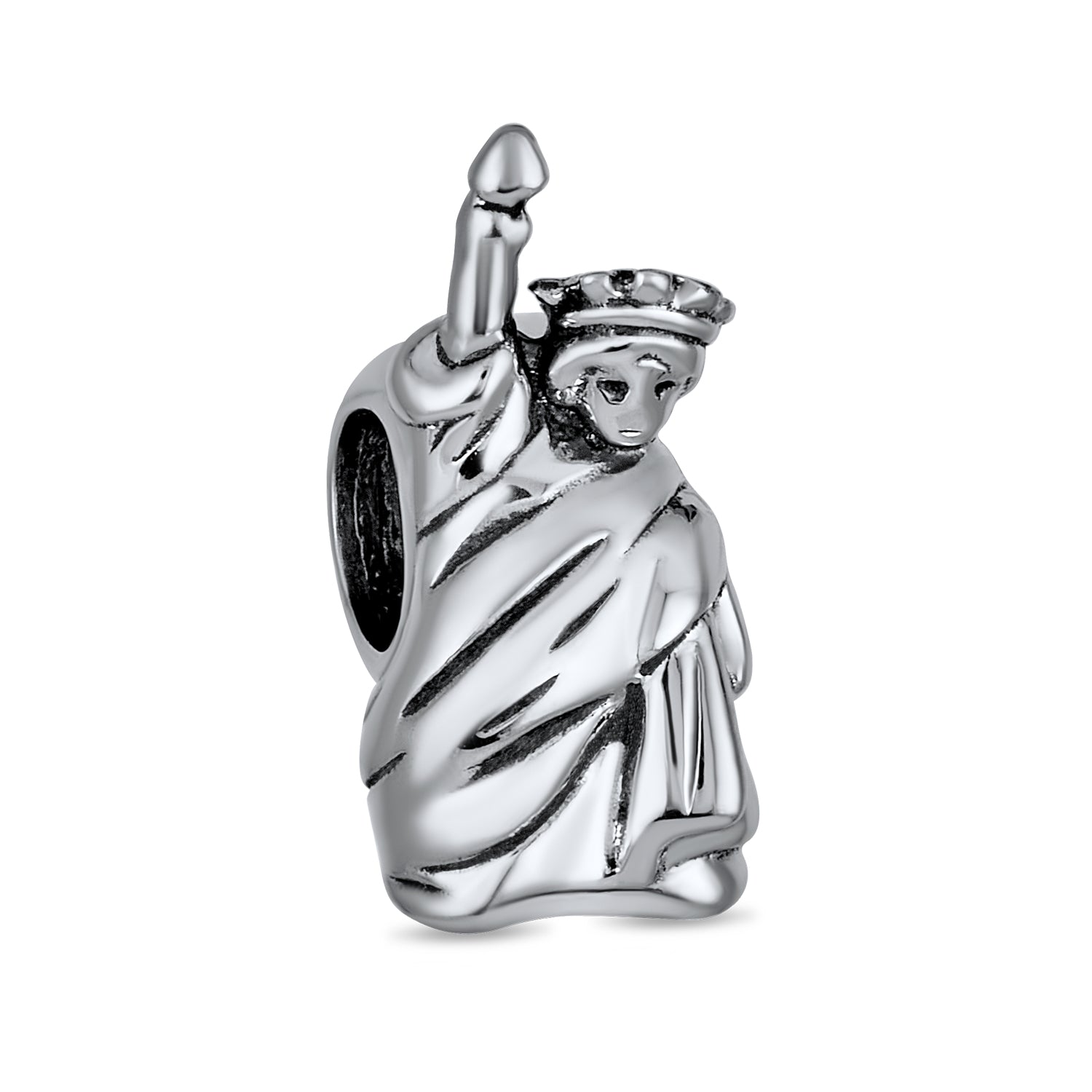 statue-bead-liberty-silver_pbx-hs-612-d_1 Statue Of Liberty Charm Bead Sterling Silver for Bracelet Travel Souvenir - Image 1