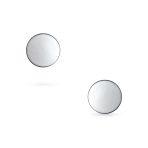 Set of 2 Black Bar Bell Round Illusion Faux Ear Plug Earrings Surgical Steel 16G - Image 2