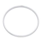 Set of 3 Stackable Round Dome Bangle Bracelet Silver Tone Stainless Steel - Image 4