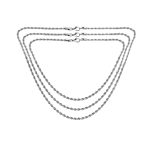 Set of 3 Classic Rope Chain Necklace Stainless 18 20 24 Inch