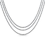 Set of 3 Classic Rope Chain Necklace Stainless 18 20 24 Inch - Image 2
