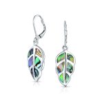 Native American Inspired Dangle Gemstone Earrings with Opal Inlay - Image 3
