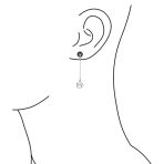 BFF Animal Lover Black Enamel Pet Paw Print Long Dangle Earrings .925 Sterling Silver - Image 3