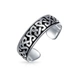 Set of 2 Celtic Trinity Knot Toe Ring Oxidized Sterling Silver Pinky Midi Design - Image 2