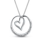 Infinity Circle Quote Sister Bond Pendant Necklace Rose Gold Plated Silver