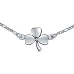 Three Leaf Shamrock Anklet Ankle Bracelet Lucky Clover Sterling Silver - Image 2