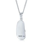 Nautical Flip Flop Pendant Necklace in Pink Sterling Silver Beach Sandal - Image 2