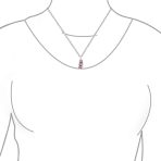 Nautical Flip Flop Pendant Necklace in Pink Sterling Silver Beach Sandal - Image 3