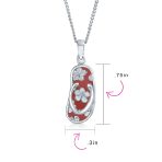 Nautical Flip Flop Pendant Necklace in Pink Sterling Silver Beach Sandal - Image 4