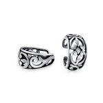 Filigree Ear Cuff Cartilage Band Flower Clip Wrap Earrings