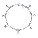 Bells & Hearts Charm Anklet Pattilu India Style Ankle Bracelet Sterling Silver Size 9 To 9.5 Inch