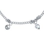 Bells & Hearts Charm Anklet Pattilu India Style Ankle Bracelet Sterling Silver Size 9 To 9.5 Inch - Image 4