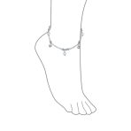 Bells & Hearts Charm Anklet Pattilu India Style Ankle Bracelet Sterling Silver Size 9 To 9.5 Inch - Image 2