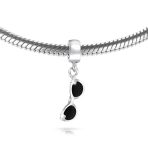 Set of 2 Black Movie Star Sunglasses & Cactus Charm Bead Sterling Silver Fits European Bracelet - Image 6