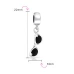 Black Movie Star Sunglasses Glass Charm Bead for Bracelets - Image 4